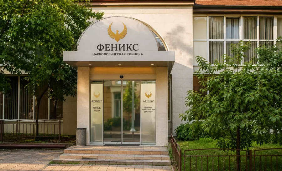 Вход в наркологическую клинику «Феникс» в Дорогобуже